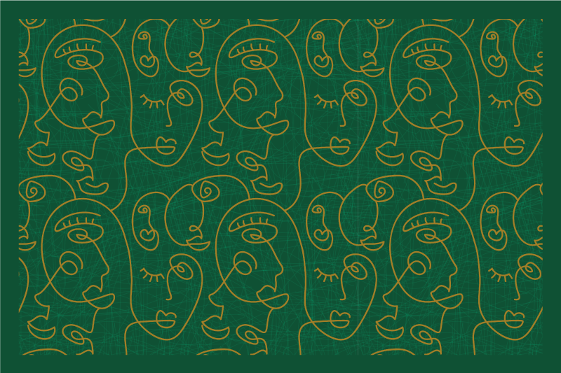 乙烯基餐垫原版抽象面孔图案 - TenStickers