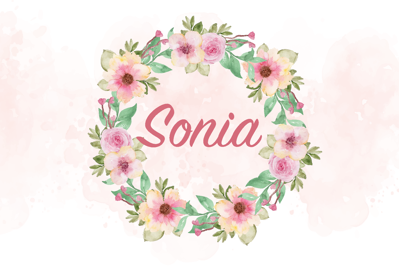 乙烯基餐垫品牌 水彩花 - TenStickers