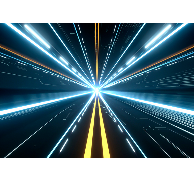 3d效果墙壁画 未来派光爆 - TenStickers