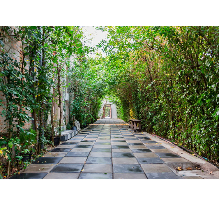 风景墙壁画 宁静的花园小径 - TenStickers