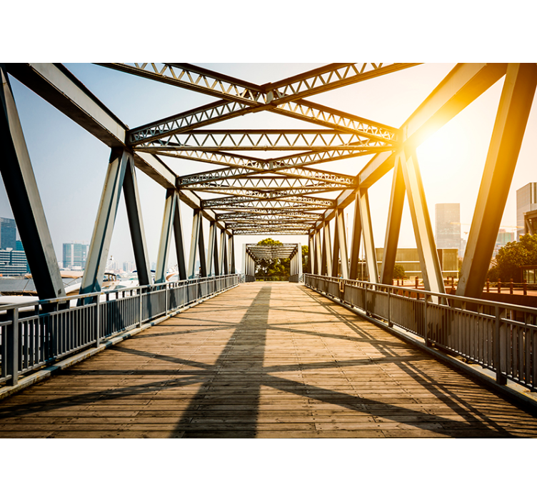 3d效果桥墙壁画 - TenStickers