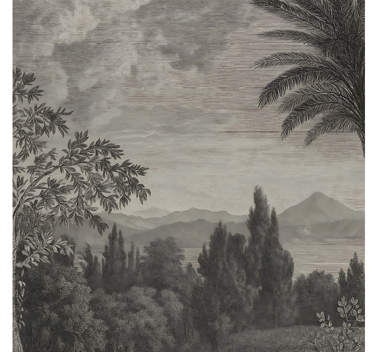 壁画浴室 自然风景灰色 - TenStickers