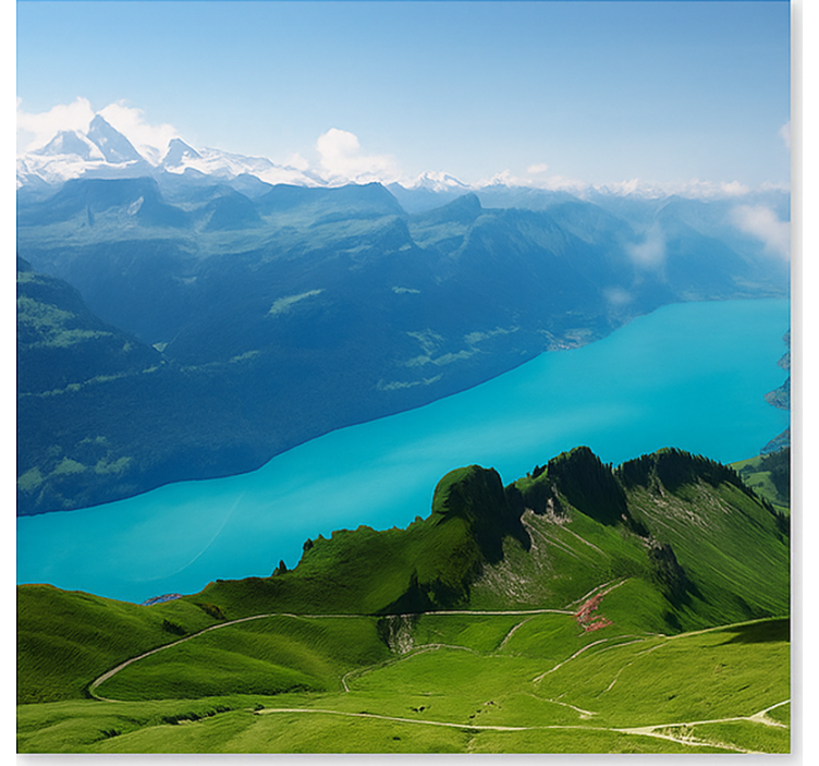 山墙壁画 白雪皑皑的阿尔卑斯山峰 - TenStickers