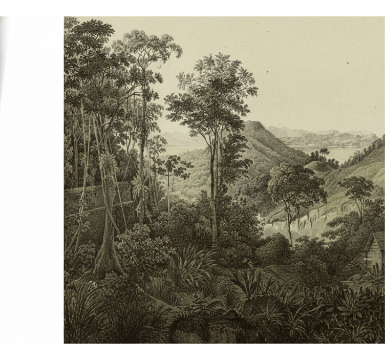 森林墙壁画：山丘森林印刷品 - TenStickers