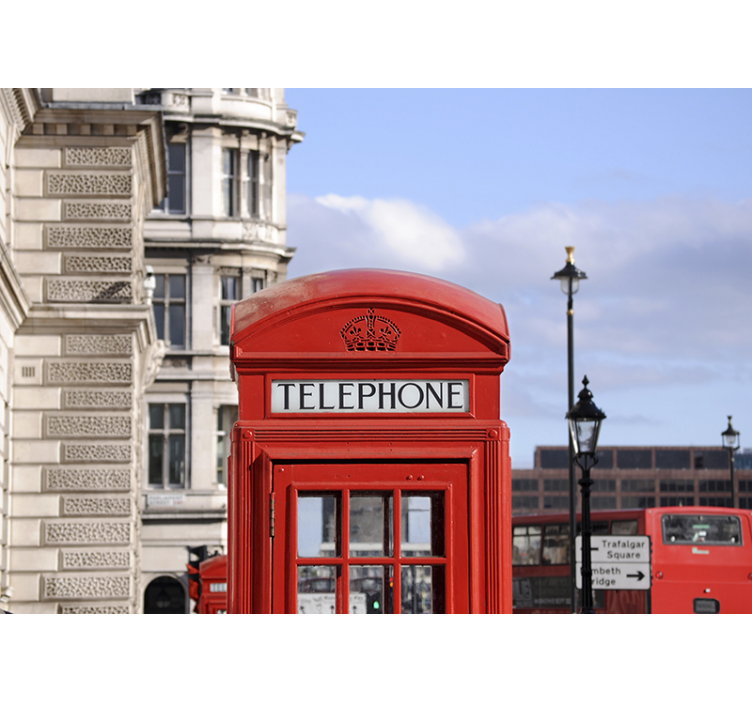 伦敦巴士城市墙壁画 - TenStickers