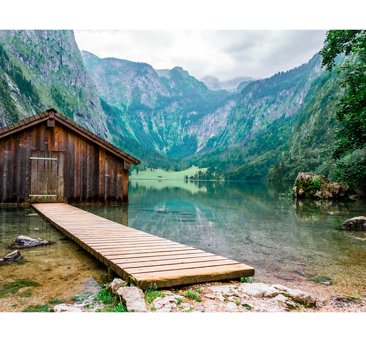 小屋在山壁壁画 - TenStickers