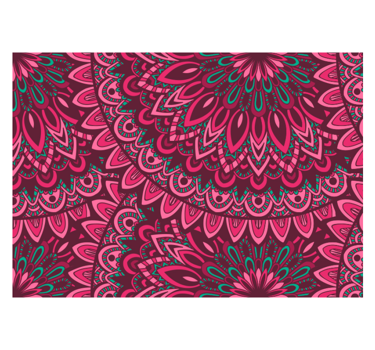 花卉曼陀罗禅壁画壁纸 - TenStickers