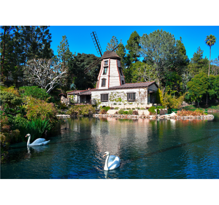 风景墙壁画 迷人的风车度假胜地 - TenStickers