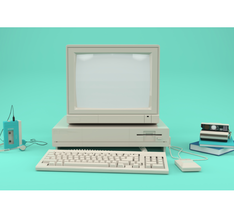 旧的pc老式墙壁画 - TenStickers