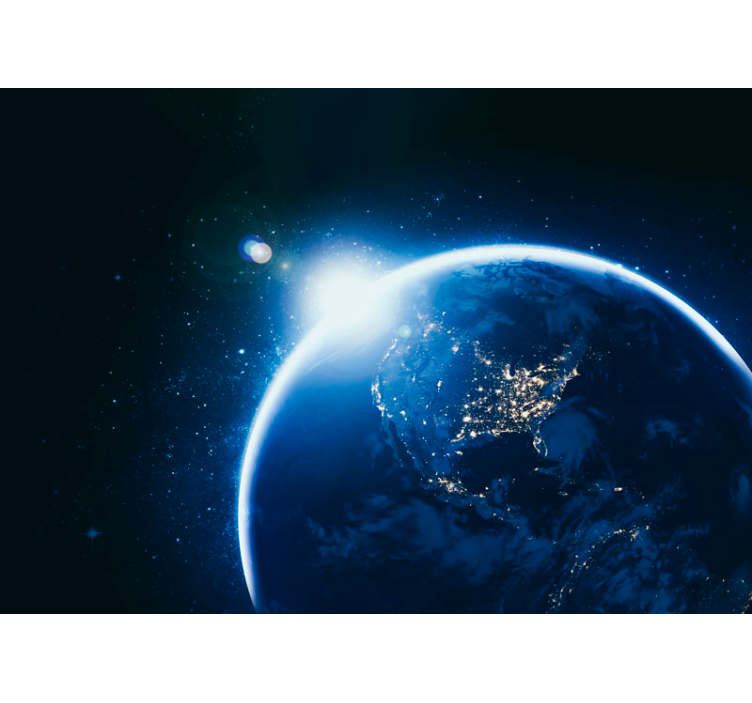 壁画 空间 地球照亮的球体 - TenStickers