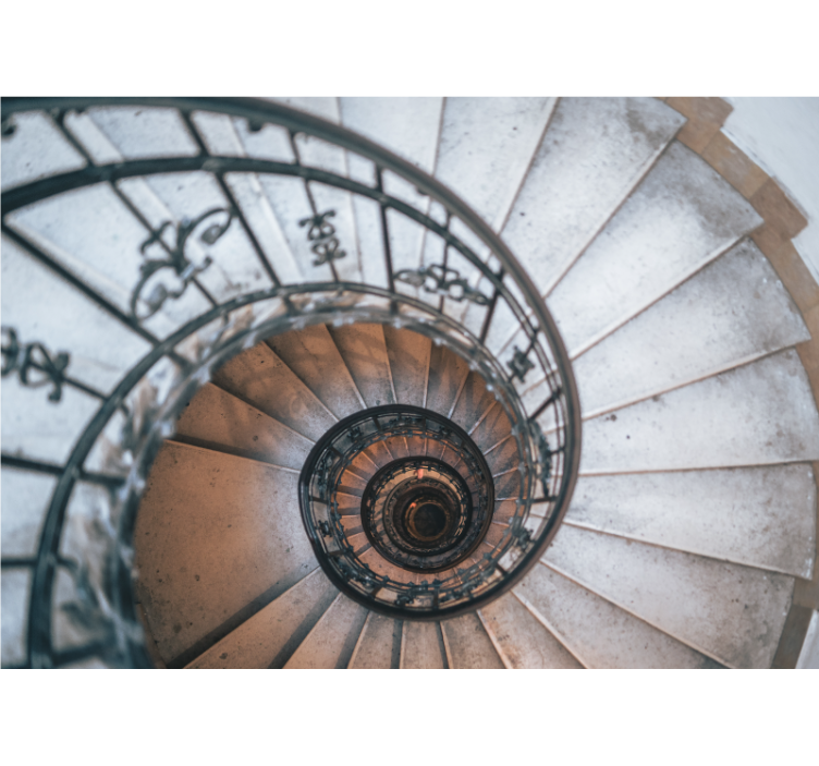 城市和乡村墙壁画旋转楼梯设计 - TenStickers