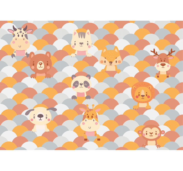 弹出动物壁画的孩子 - TenStickers