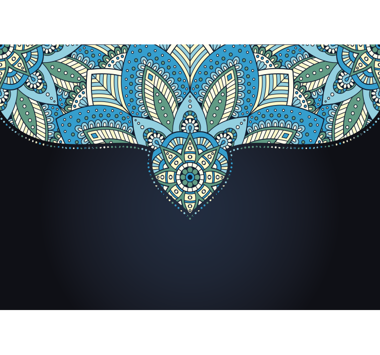 曼陀罗壁画 复杂的叶子图案 - TenStickers