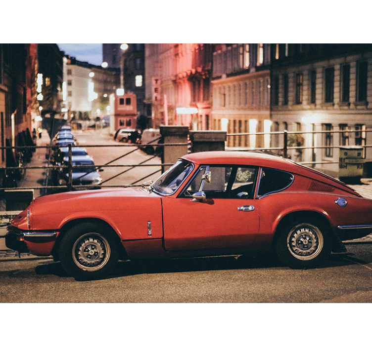 其他车辆壁画 永恒的深红色汽车 - TenStickers