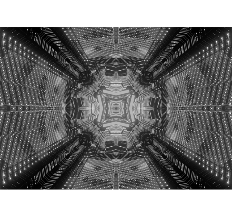 黑白视觉效果3d壁画 - TenStickers