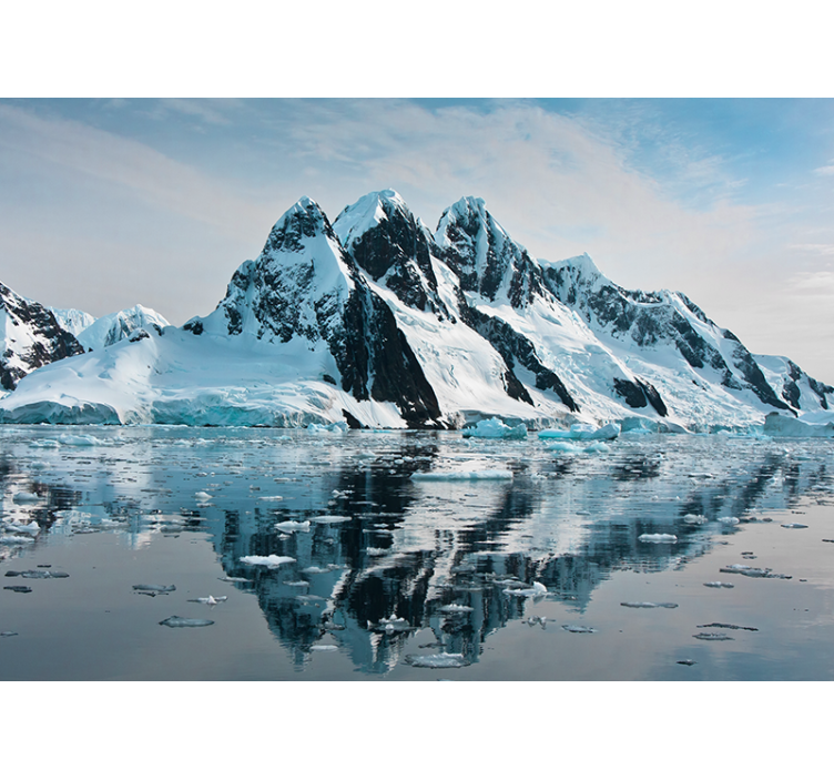 山墙壁画展现壮丽冰封山峰 - TenStickers