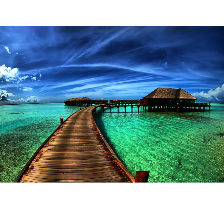 壁画质地 热带海洋景色 - TenStickers