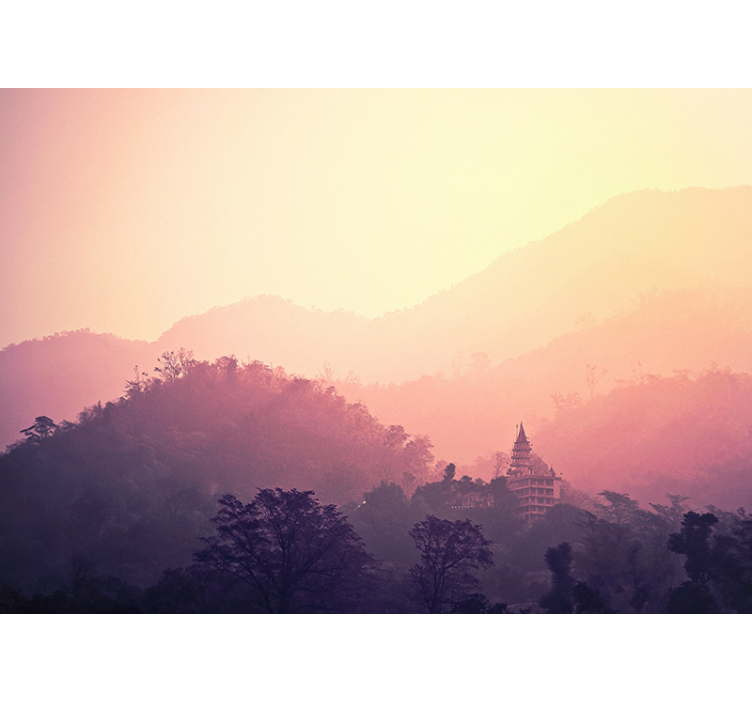 壁画质地 山寺景色 - TenStickers