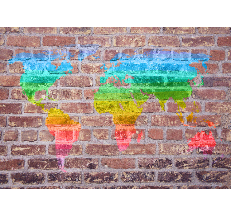 世界地图墙壁画色彩丰富的地理呈现 - TenStickers