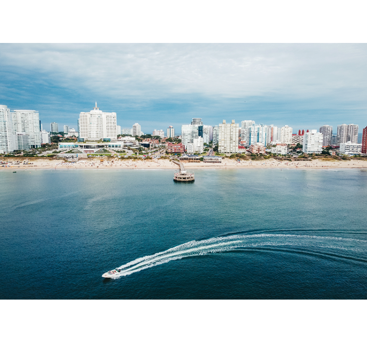 城市和乡村墙壁画海滨城市景观 - TenStickers