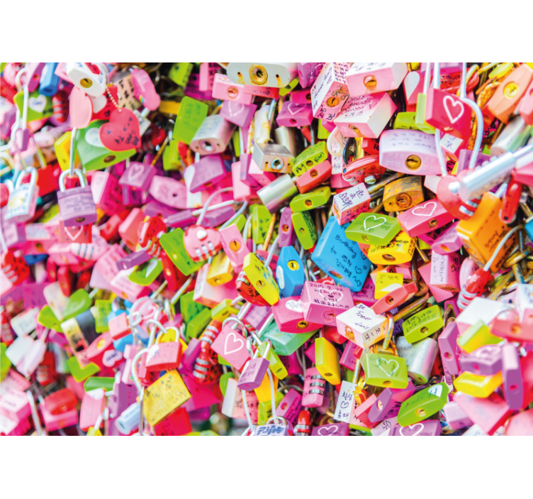 爱墙壁画色彩缤纷的锁具 - TenStickers