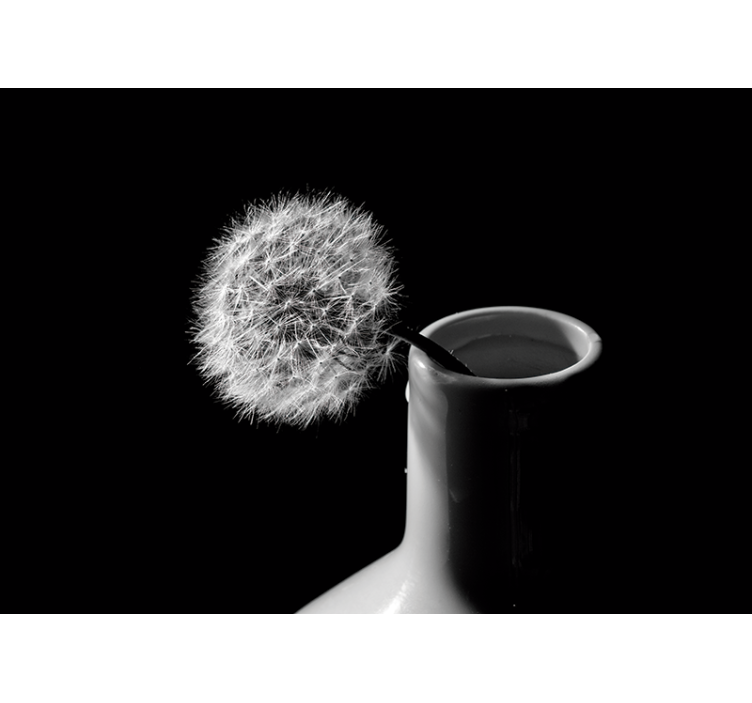 蒲公英壁画装饰花瓶中的蒲公英 - TenStickers