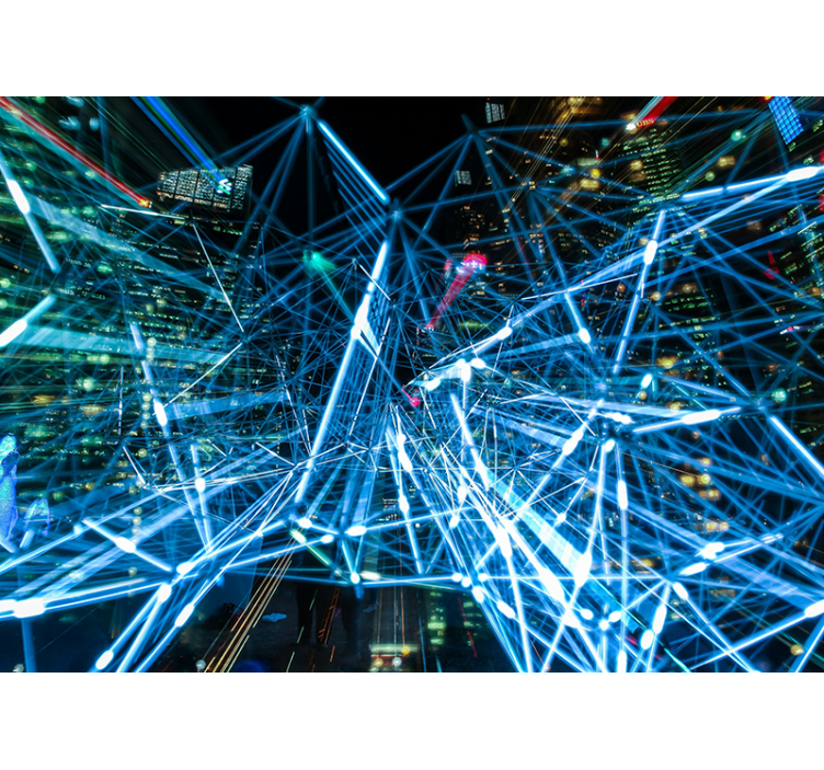 抽象壁画 数字网络启发 - TenStickers