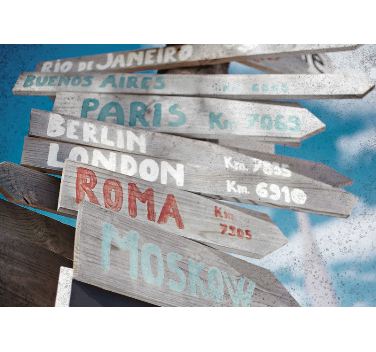 城市和乡村墙壁画全球城市方向 - TenStickers