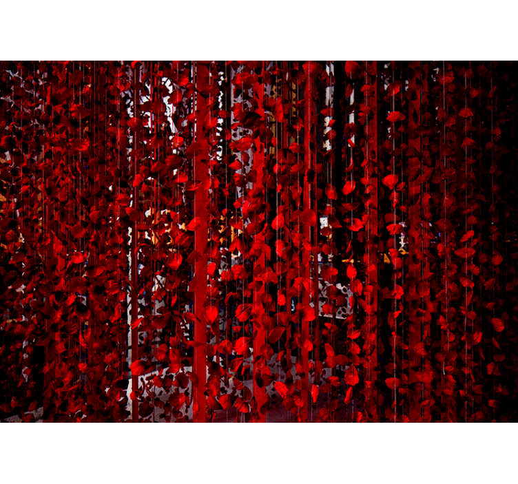 花墙壁画 红色花卉瀑布 - TenStickers