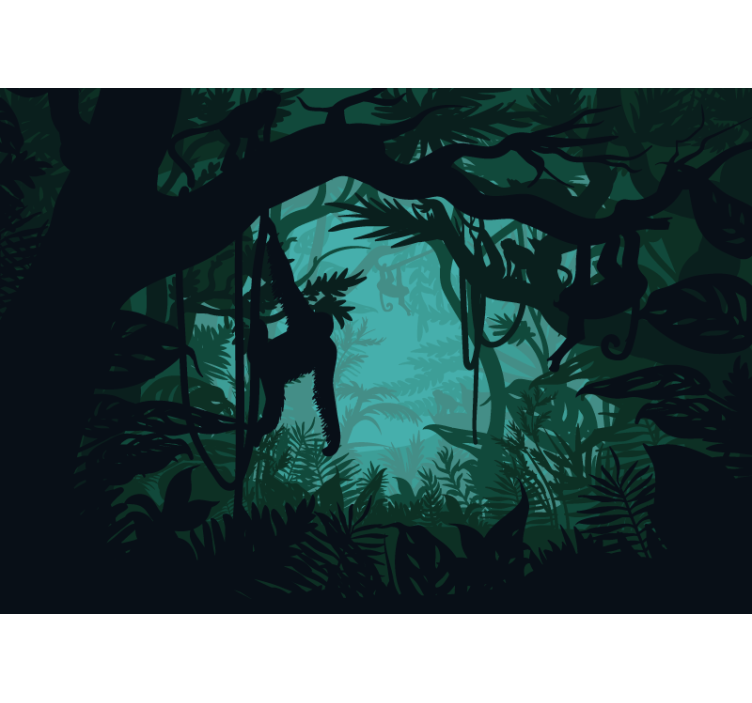 丛林壁画 充满活力的丛林景观 - TenStickers