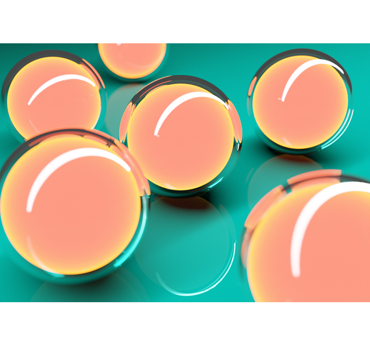 抽象壁画 漂浮的透明球体 - TenStickers