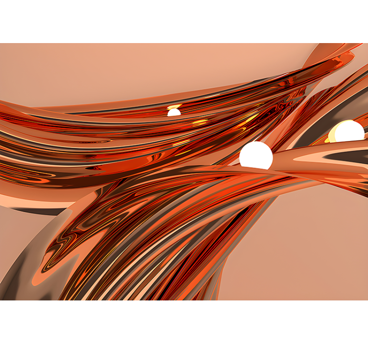 抽象壁画 流畅的有机曲线 - TenStickers