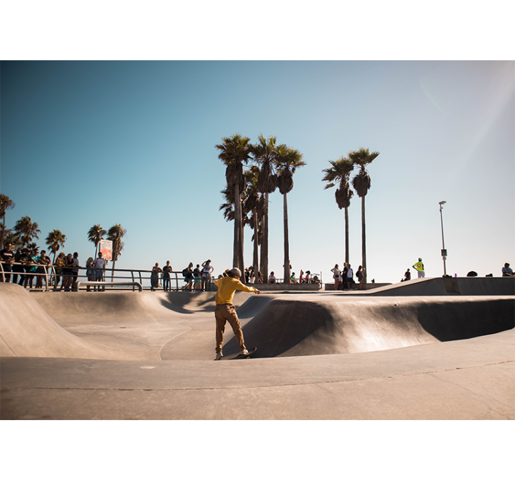 城市和乡村墙壁画 海边滑板 - TenStickers