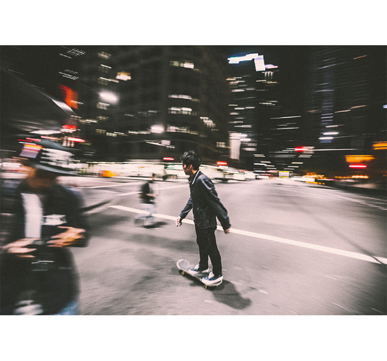 城市和乡村墙壁画适合夜间滑板 - TenStickers