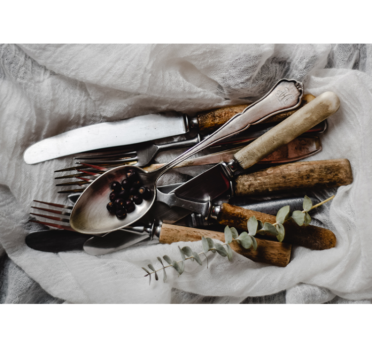 厨房壁画复古餐具组合 - TenStickers