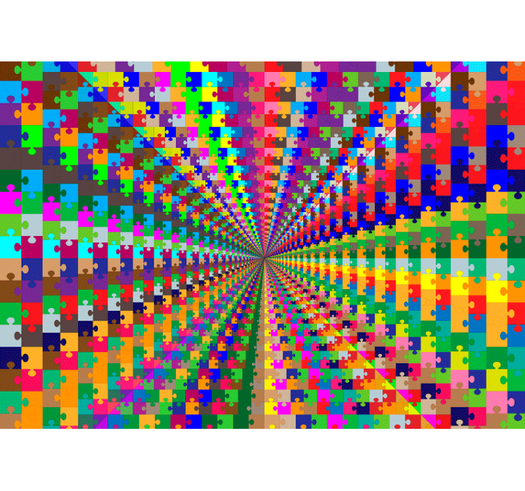 3d效果墙壁画拼图爆炸艺术装饰 - TenStickers