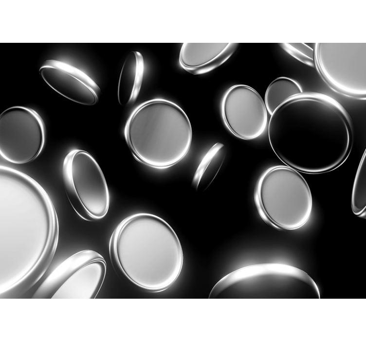 抽象壁画 漂浮的圆形形状 - TenStickers