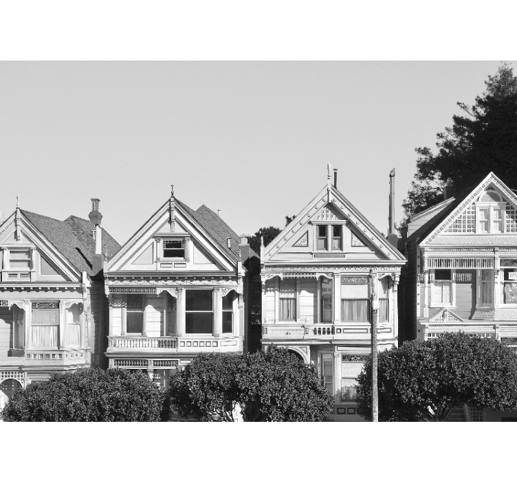 城市和乡村墙壁画维多利亚式排屋 - TenStickers