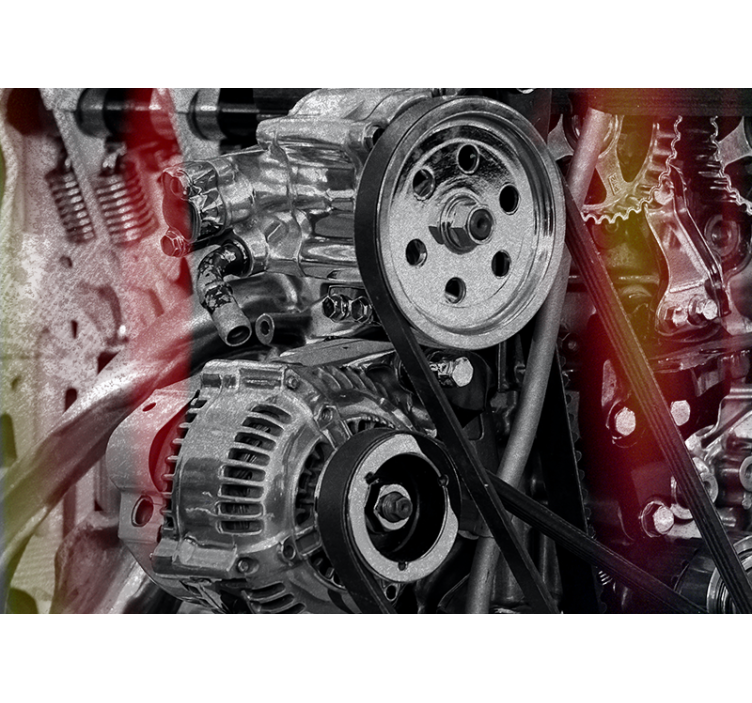 汽车发动机从车内壁画 - TenStickers