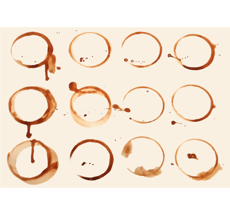 咖啡不同污渍壁画 - TenStickers