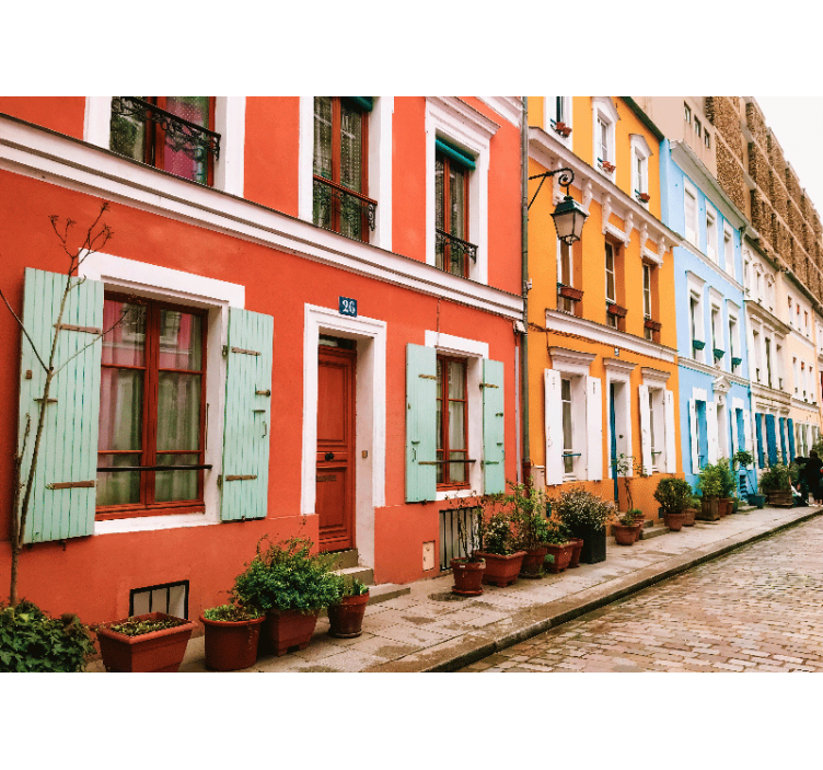 城市和乡村墙壁画 色彩斑斓的巴黎建筑立面 - TenStickers