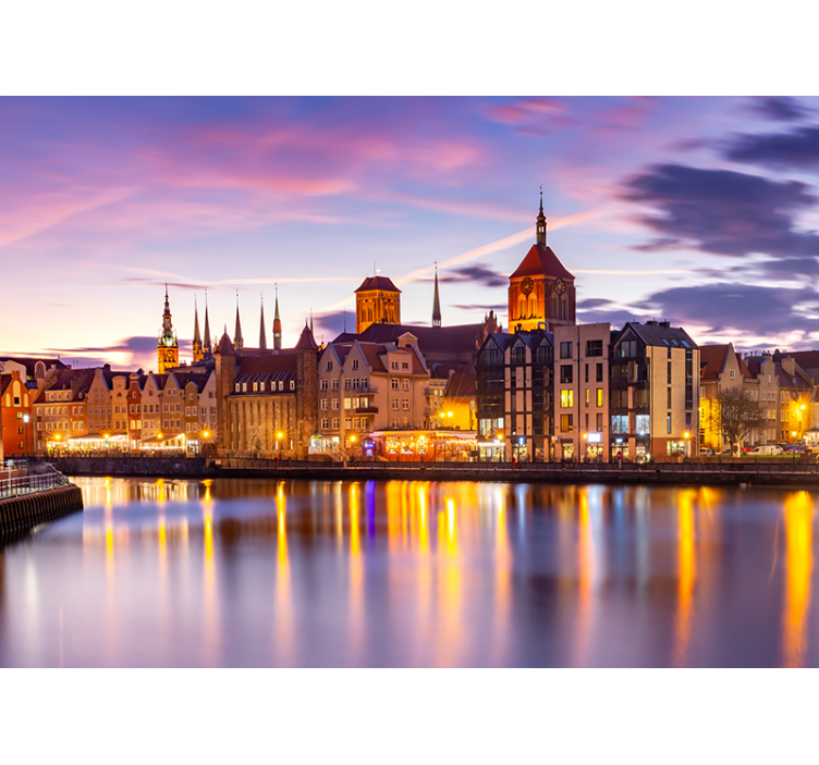 城市和乡村墙壁画 历史悠久的河滨建筑 - TenStickers