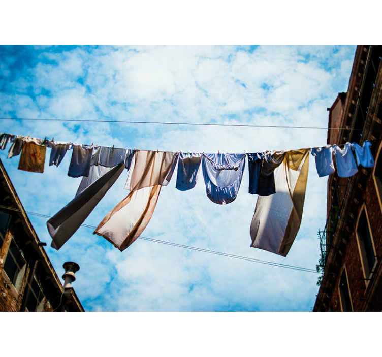 城市和乡村墙壁画 晾衣绳上的微风 - TenStickers