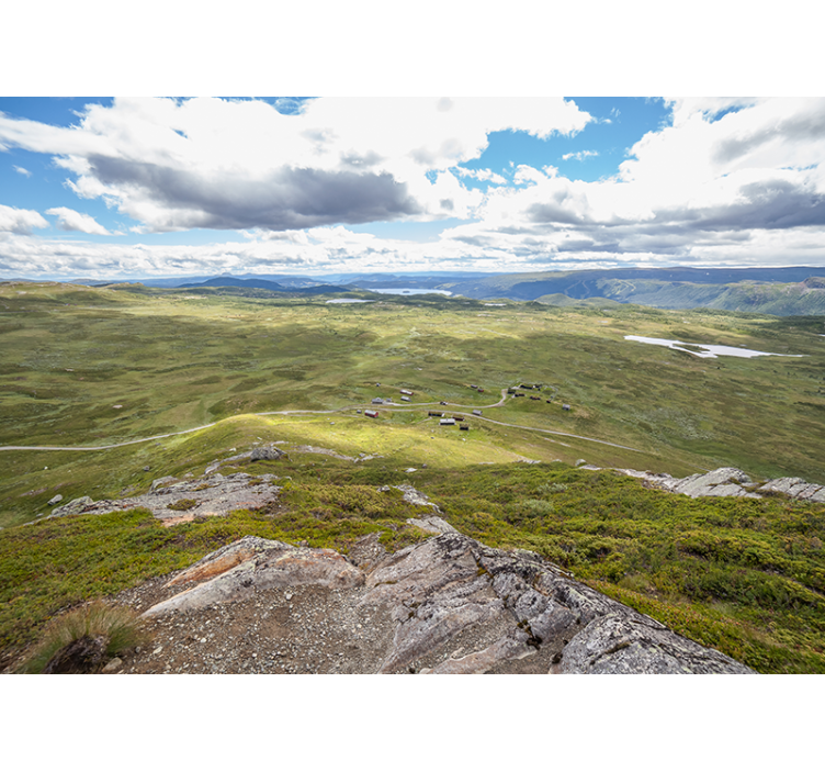 风景墙壁画展现山峦绿意景观 - TenStickers