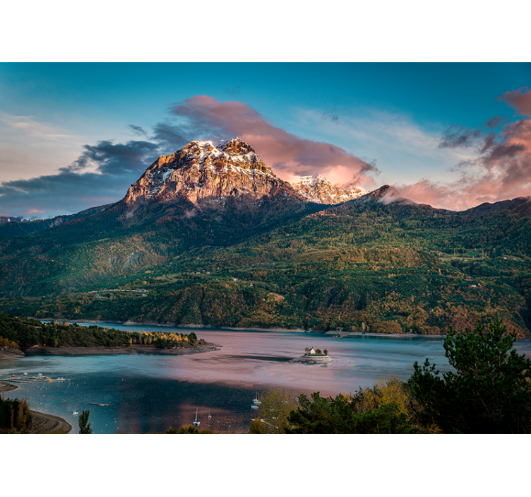 风景墙壁画展现壮丽阿尔卑斯山景 - TenStickers