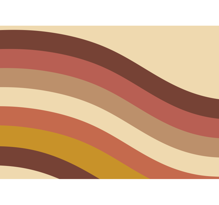 抽象壁画呈现波浪大地色调 - TenStickers