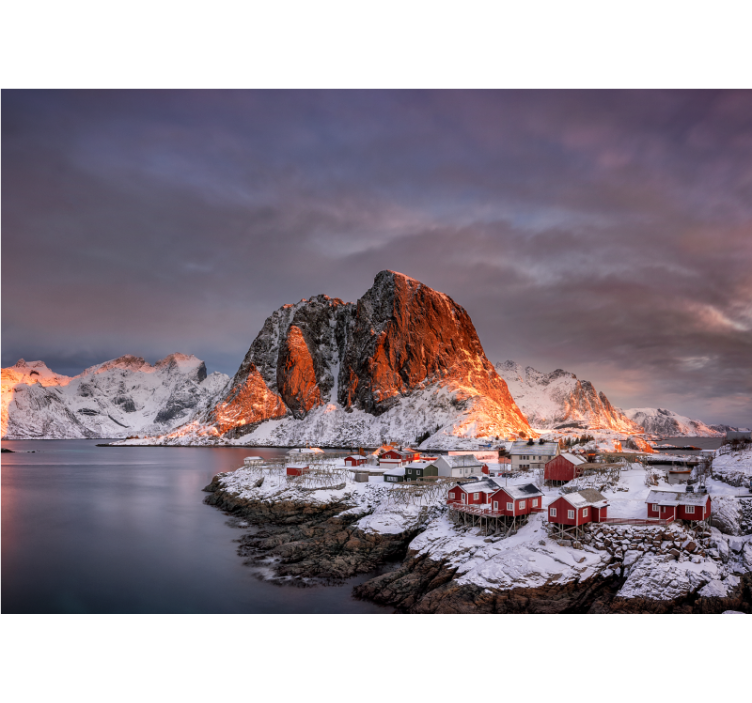 山墙壁画雪山黄昏 - TenStickers