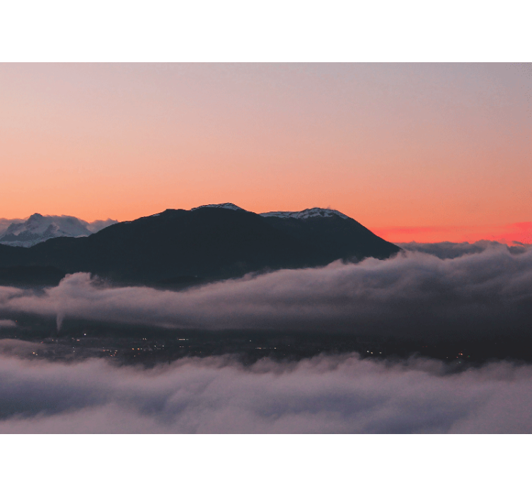 风景墙壁画山间日落景观 - TenStickers