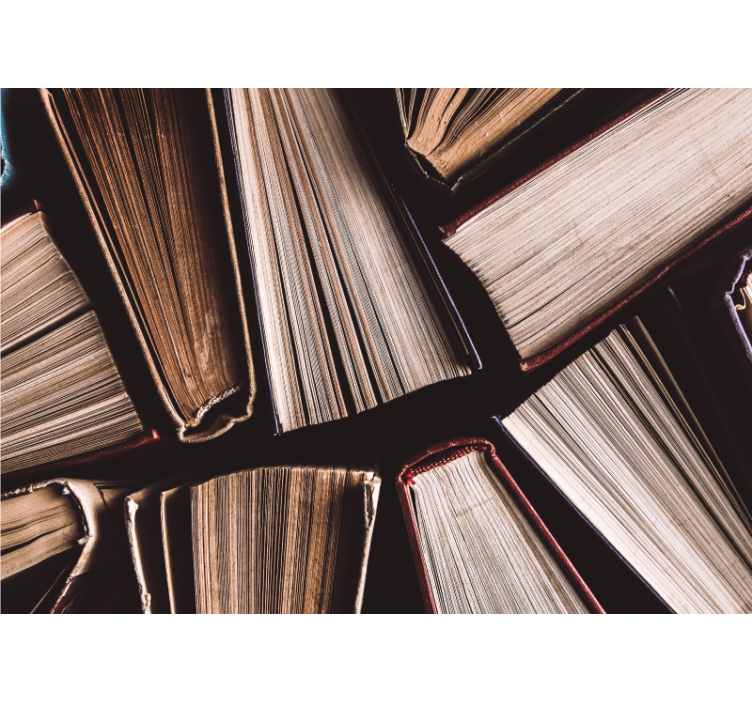 艺术壁画：书籍叠在一起 - TenStickers