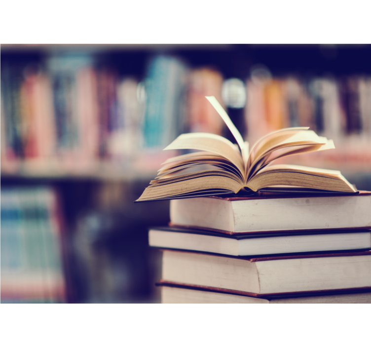 艺术壁画开放书本堆叠 - TenStickers